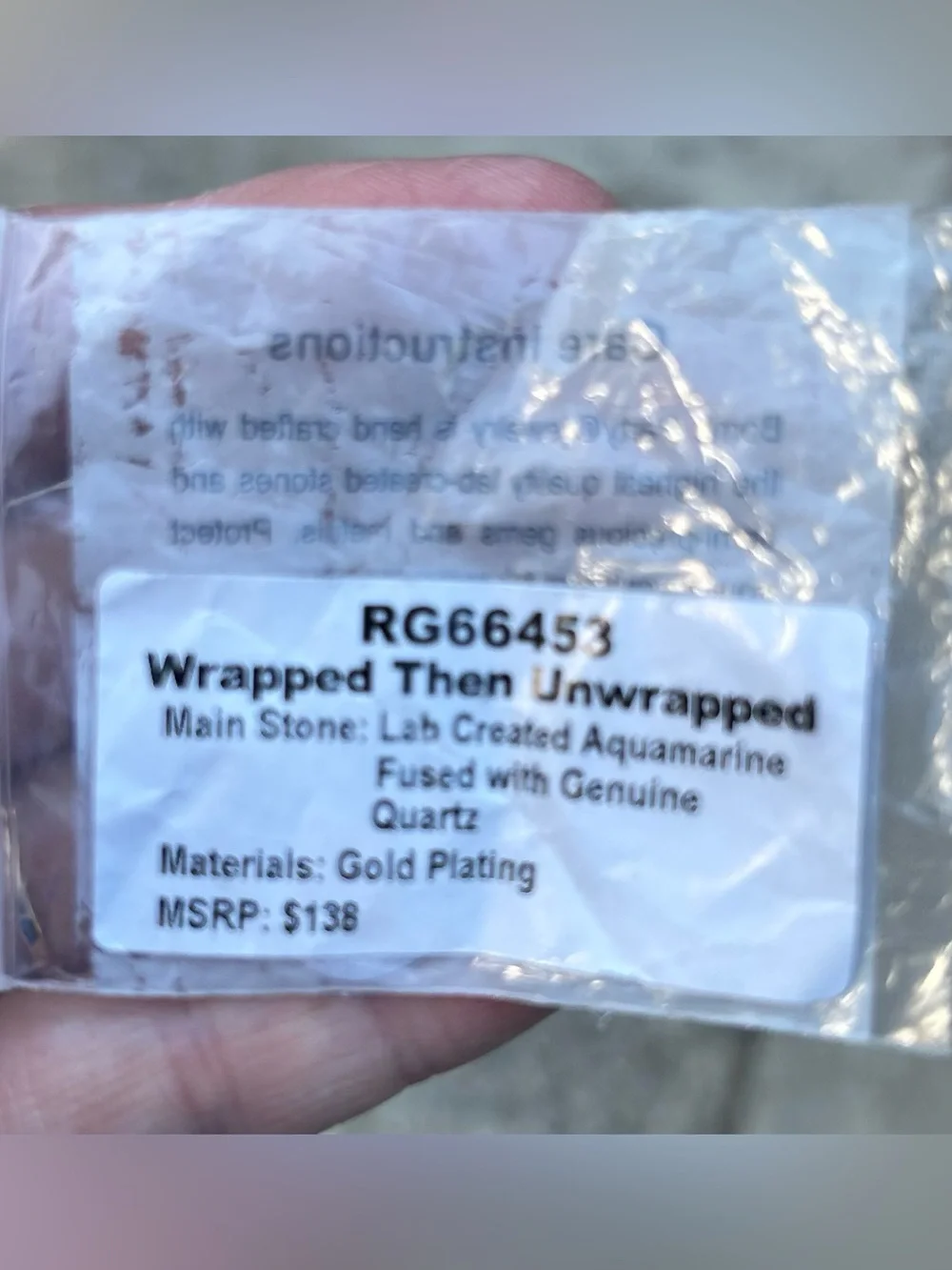 Wrapped then Unwrapped Aquamarine Ring - Picture 3 of 5